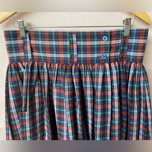 Vintage Benetton High Waist Plaid Wrap Full Skirt Made in Italy Size Medium - Picture 6 of 15